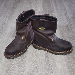 Mens Dr. Martens Wellington Steel Toe Work Boots / size 12 / Dark Brown